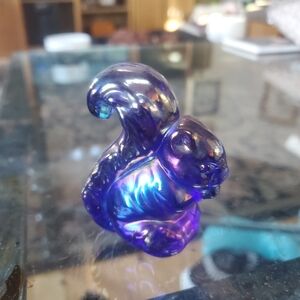 Vintage Boyd Cobalt Carnival Art Glass Sammy The Squirrel 3"